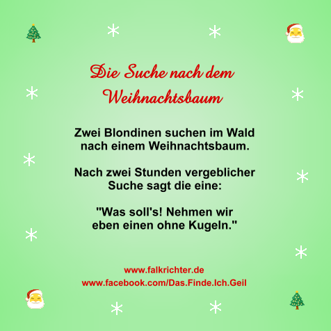 Weihnachtswitz Blondinen Weihnachtsbaum