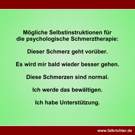 Mgliche Selbstinstruktionen Mantras bei der psychologischen Schmerztherapie